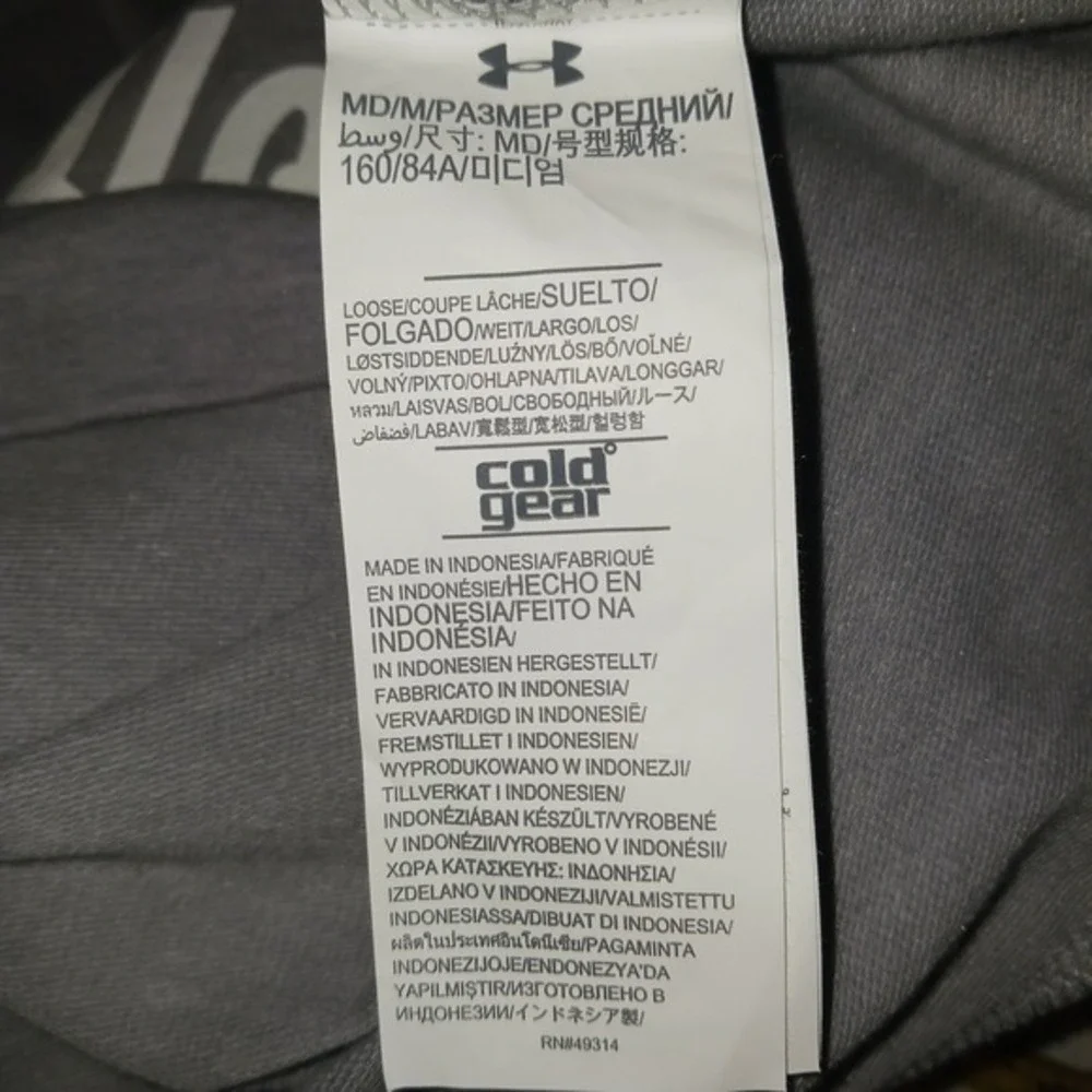 Under Armour ColdGear Houston Texas Grey Graphic Long Sleeve Sweatshirt Womens M